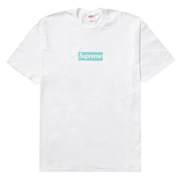 Supreme x Tiffany & Co. Box Logo Tee - White/Tiffany Blue - XL (Authentic)